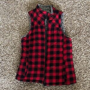 ❄️ Red and Black Plaid Vest (Reversible)